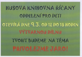 9. 3. 2011 - Výtvarná dílna v oddělení pro děti
