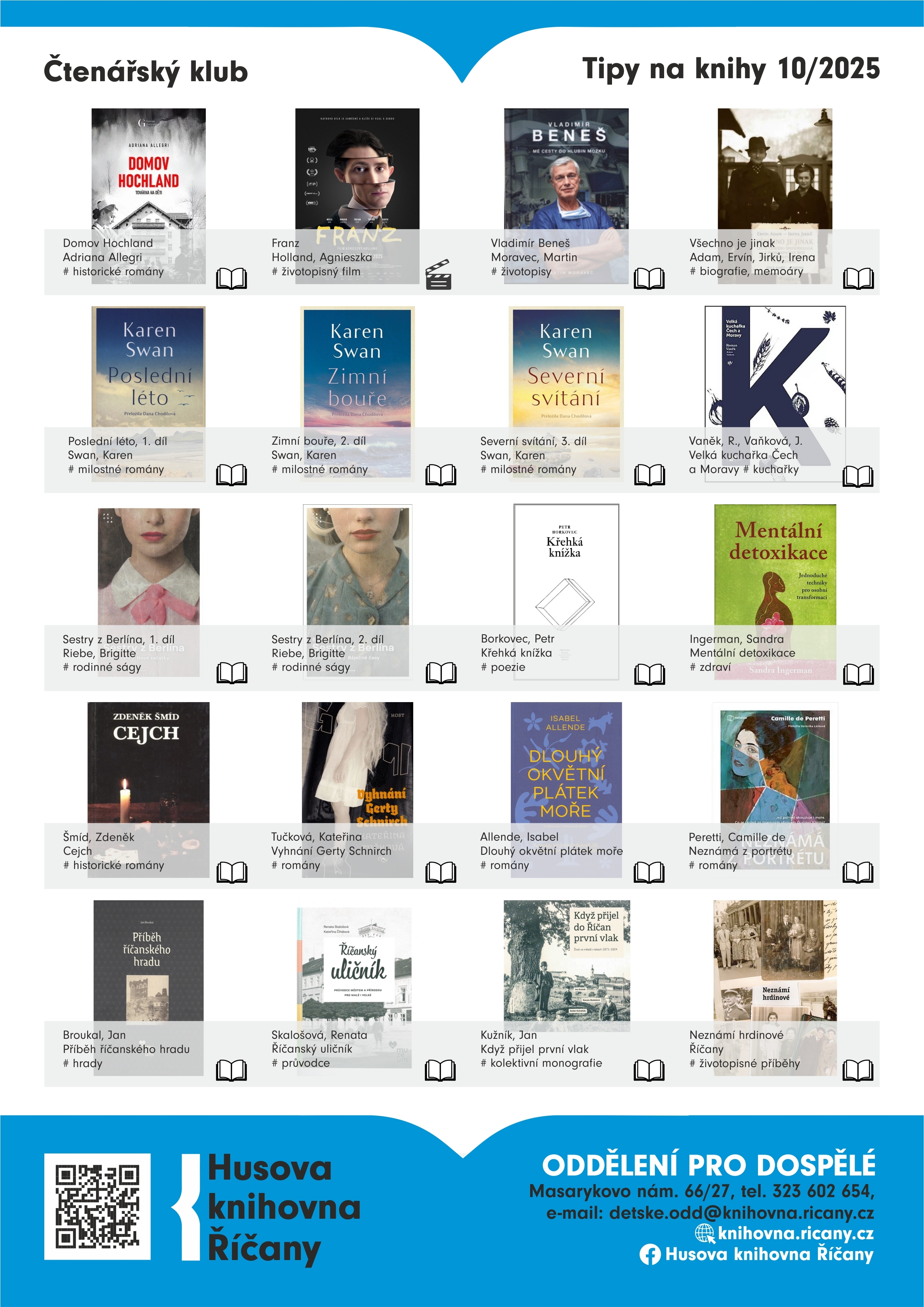 Tipy na knihy ze čtenářského klubu 10/2025