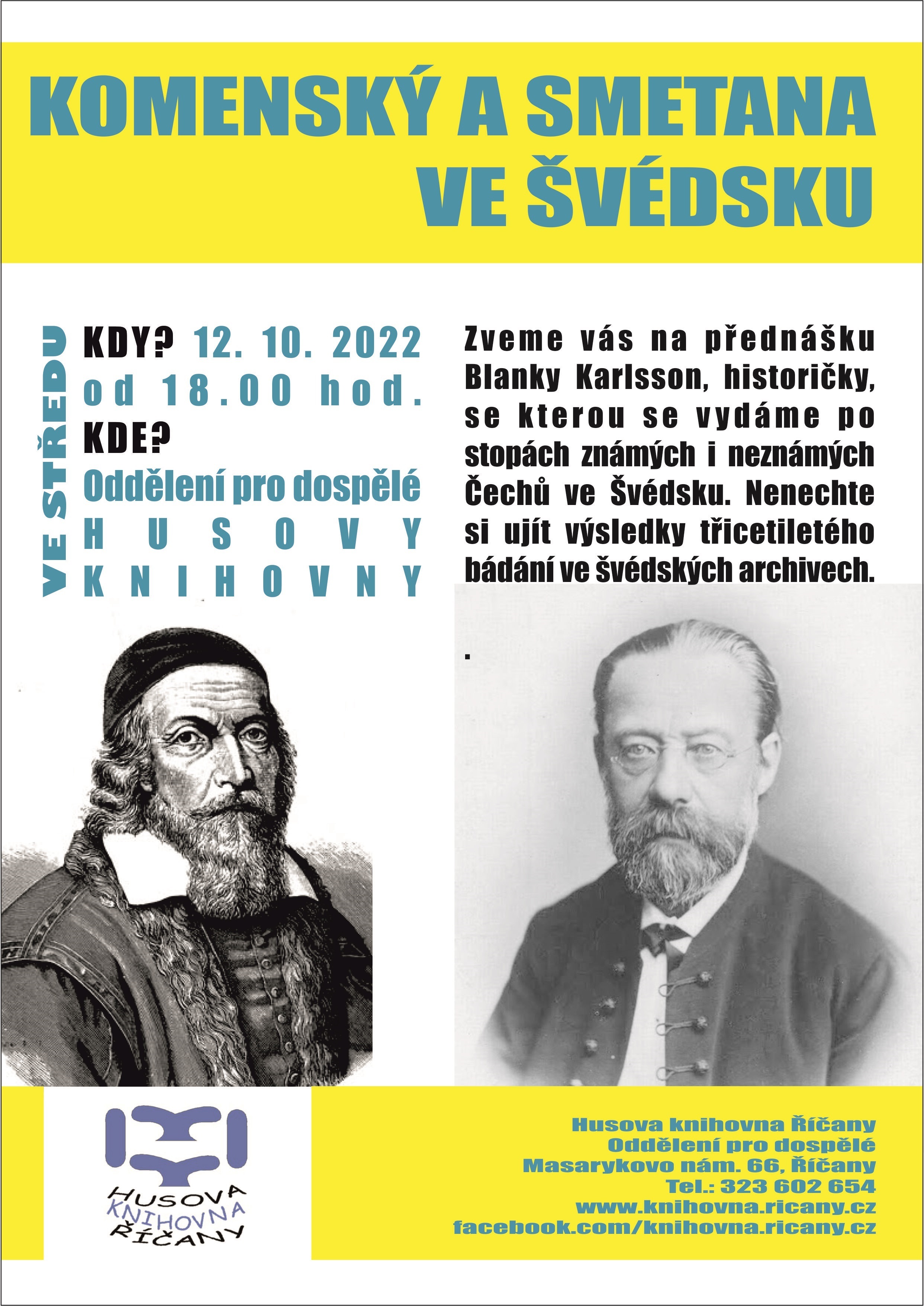 12. 10. 2022 Přednáška Komenský a Smetana ve Švédsku